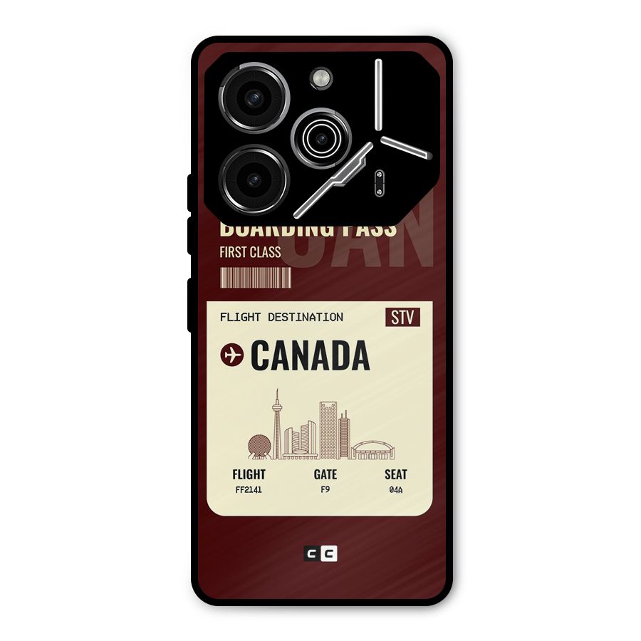 Canada Boarding Pass Metal Back Case for Tecno Pova 6 Pro