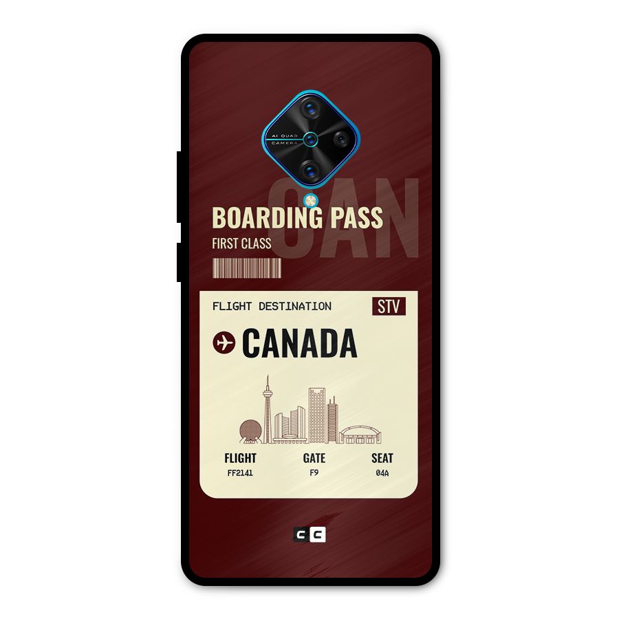Canada Boarding Pass Metal Back Case for Vivo S1 Pro