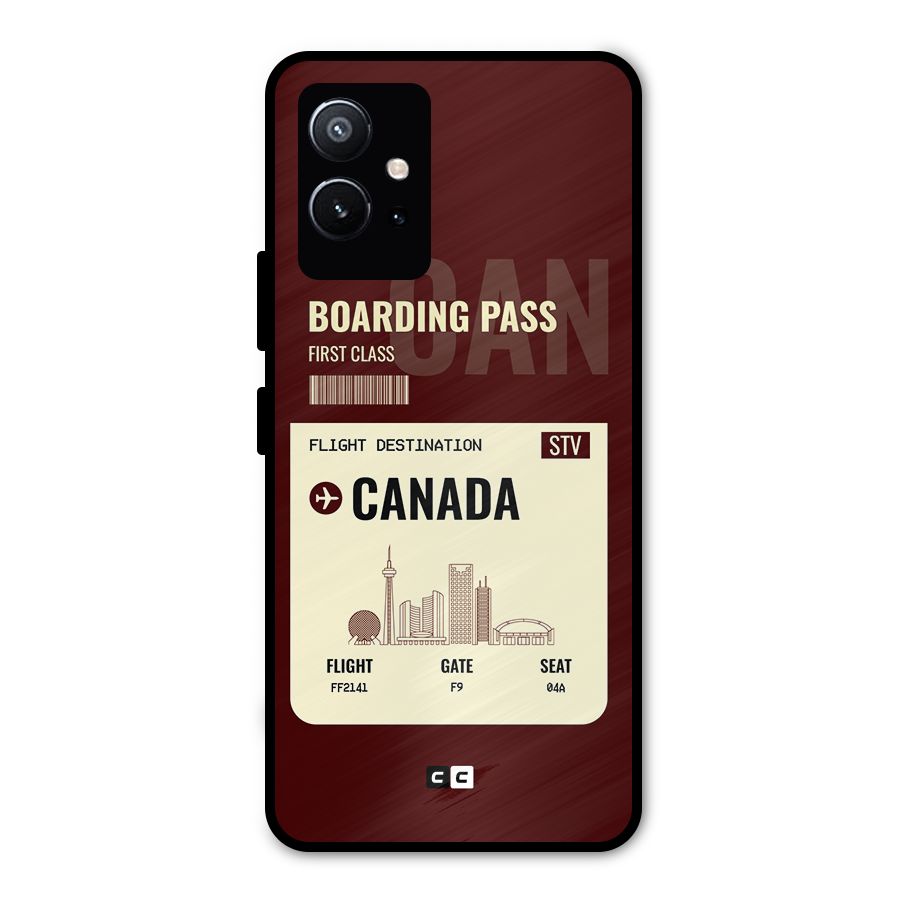 Canada Boarding Pass Metal Back Case for Vivo T1 5G