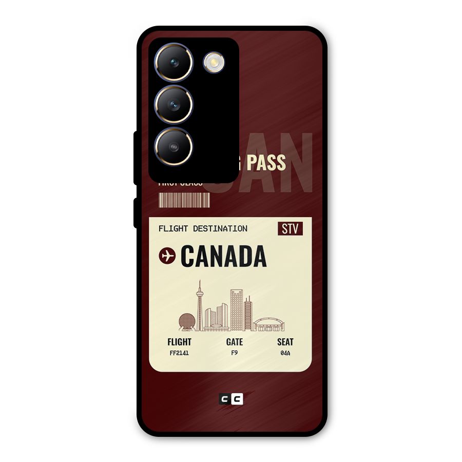 Canada Boarding Pass Metal Back Case for Vivo T3 5G