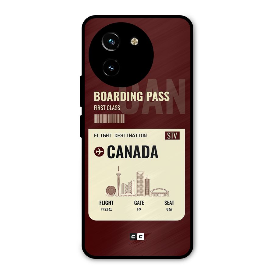 Canada Boarding Pass Metal Back Case for Vivo T3x