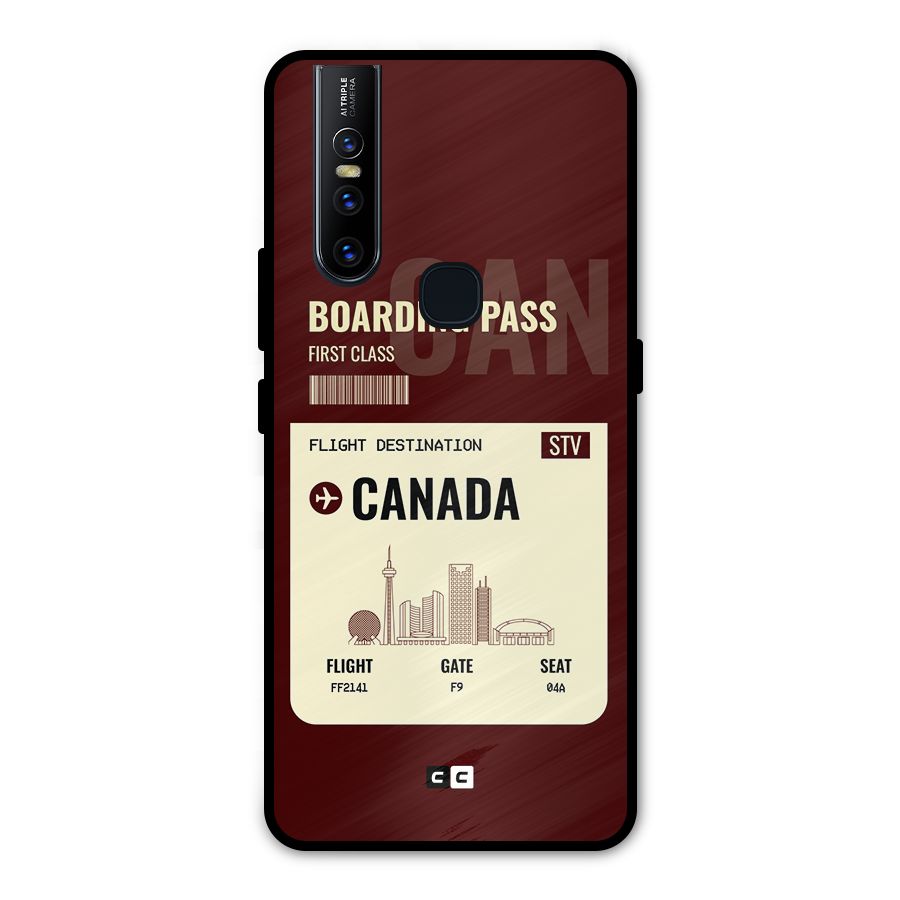 Canada Boarding Pass Metal Back Case for Vivo V15