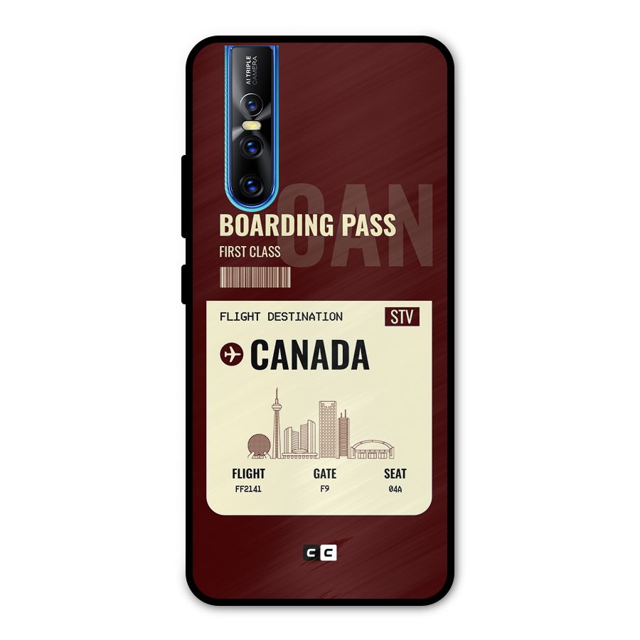Canada Boarding Pass Metal Back Case for Vivo V15 Pro