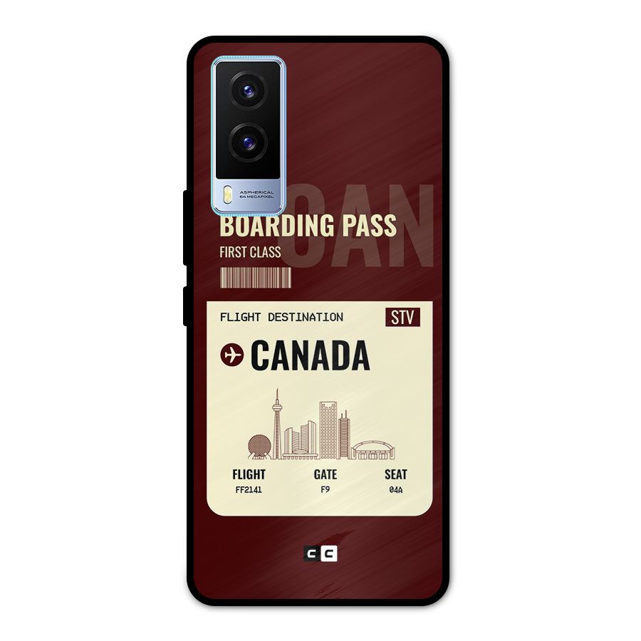 Canada Boarding Pass Metal Back Case for Vivo V21e 5G