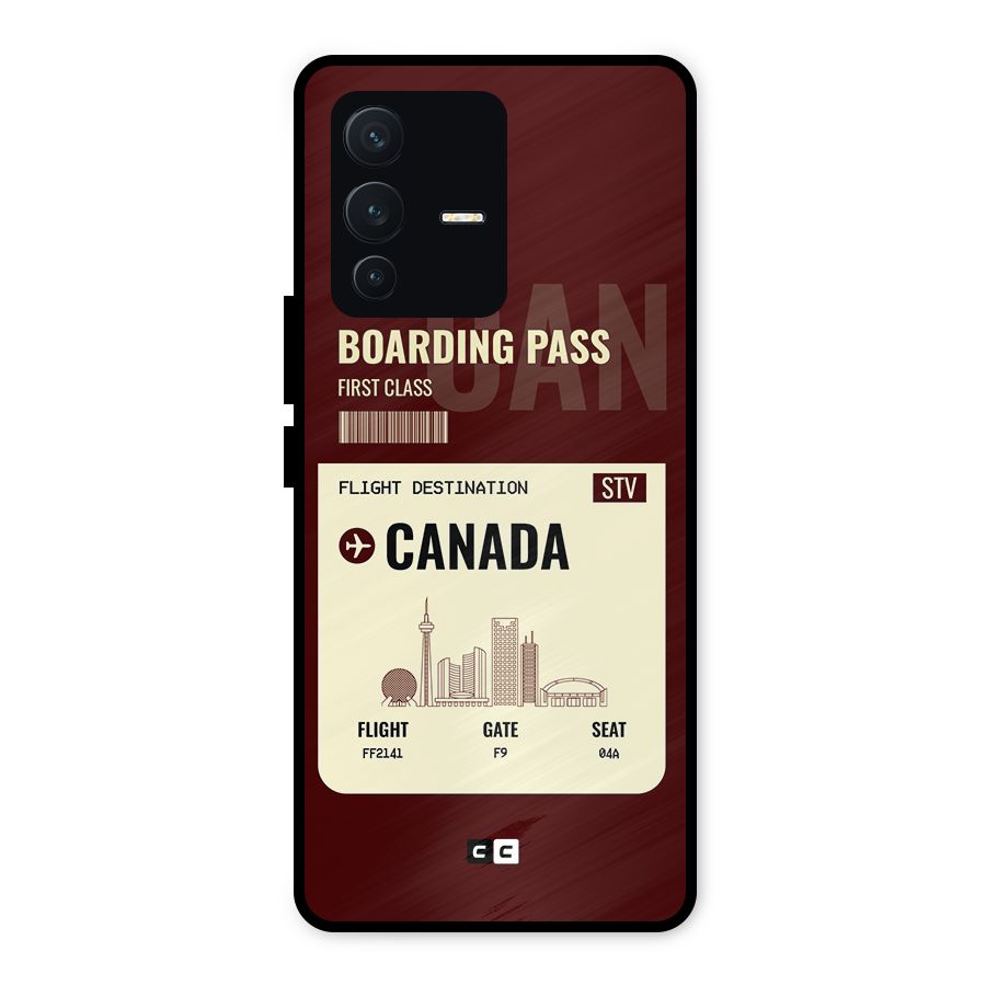 Canada Boarding Pass Metal Back Case for Vivo V23 5G