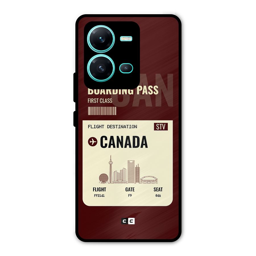Canada Boarding Pass Metal Back Case for Vivo V25