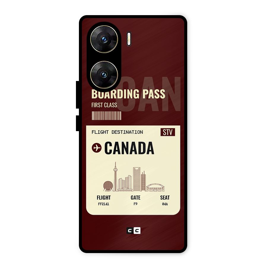 Canada Boarding Pass Metal Back Case for Vivo V29e