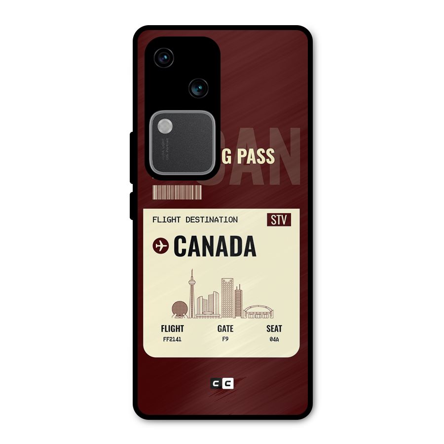Canada Boarding Pass Metal Back Case for Vivo V30