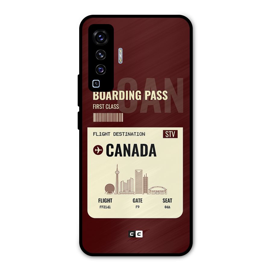 Canada Boarding Pass Metal Back Case for Vivo X50