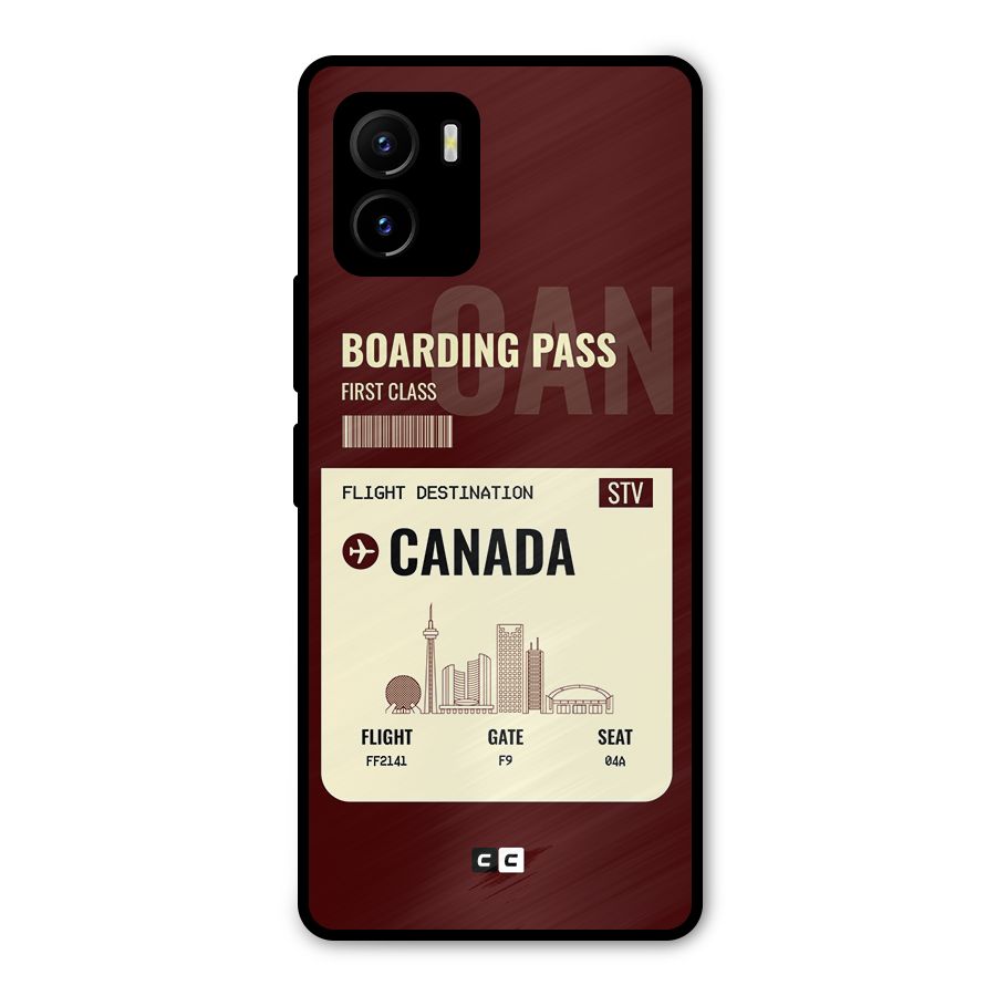Canada Boarding Pass Metal Back Case for Vivo Y15s