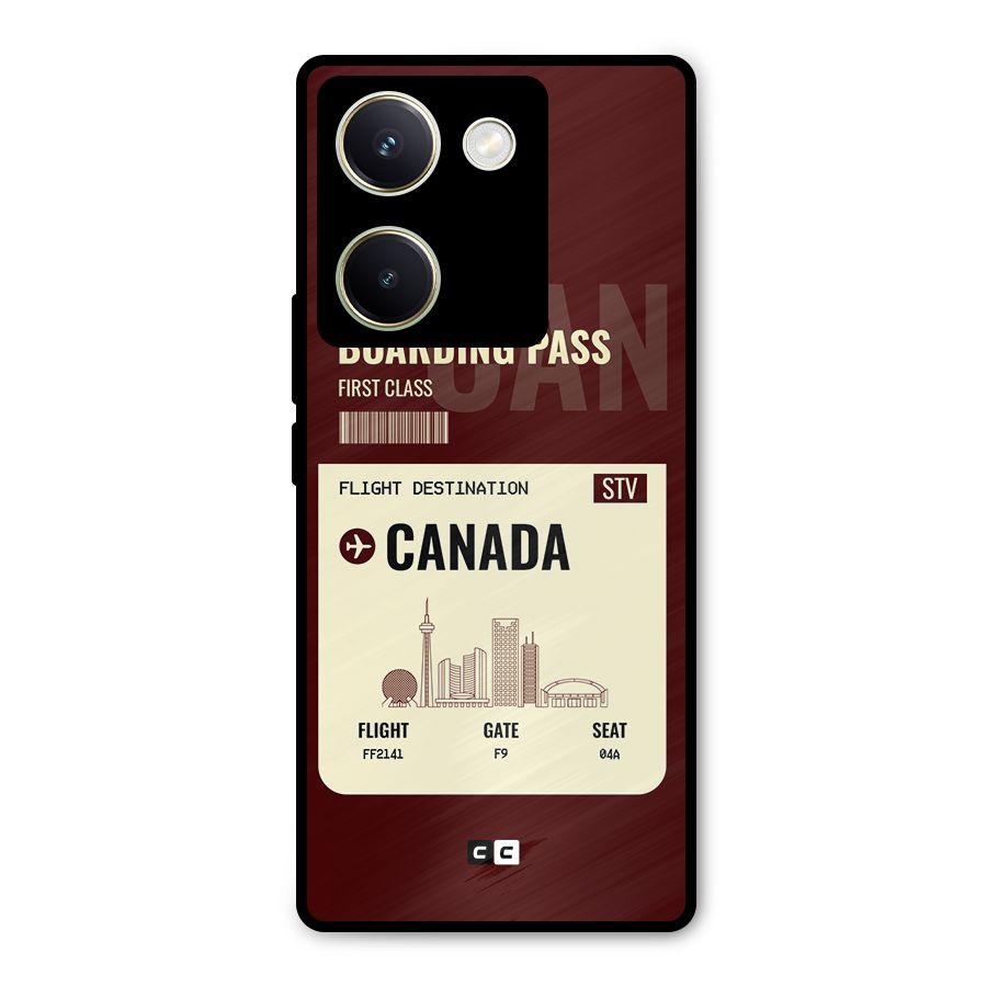 Canada Boarding Pass Metal Back Case for Vivo Y200 Pro