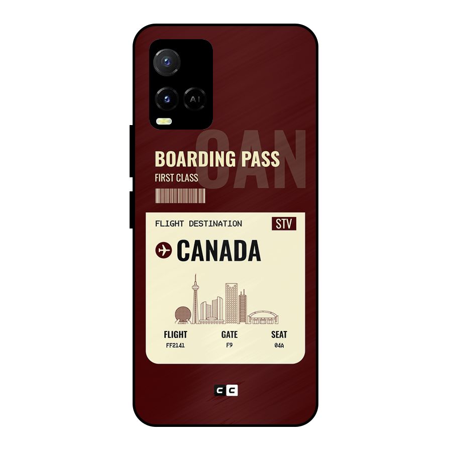 Canada Boarding Pass Metal Back Case for Vivo Y21T
