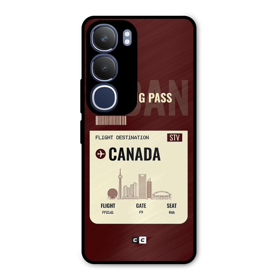 Canada Boarding Pass Metal Back Case for Vivo Y29