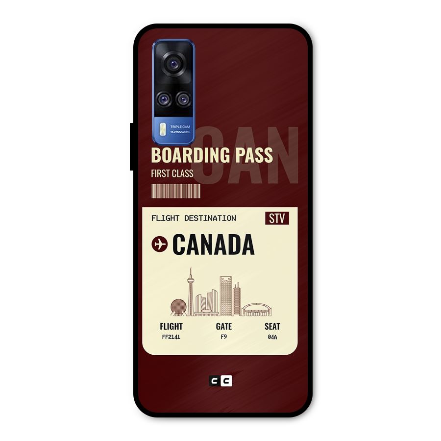 Canada Boarding Pass Metal Back Case for Vivo Y51A