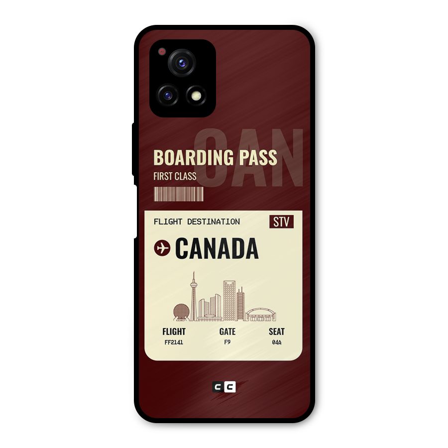 Canada Boarding Pass Metal Back Case for Vivo Y72 5G