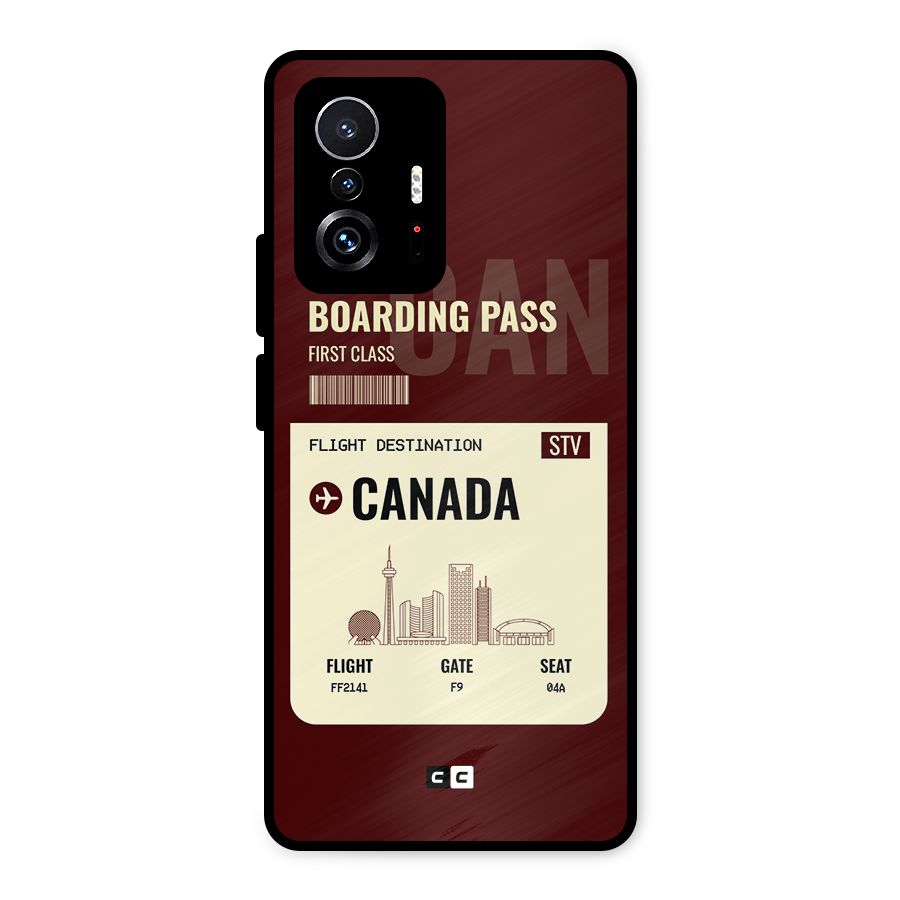 Canada Boarding Pass Metal Back Case for Xiaomi 11T Pro