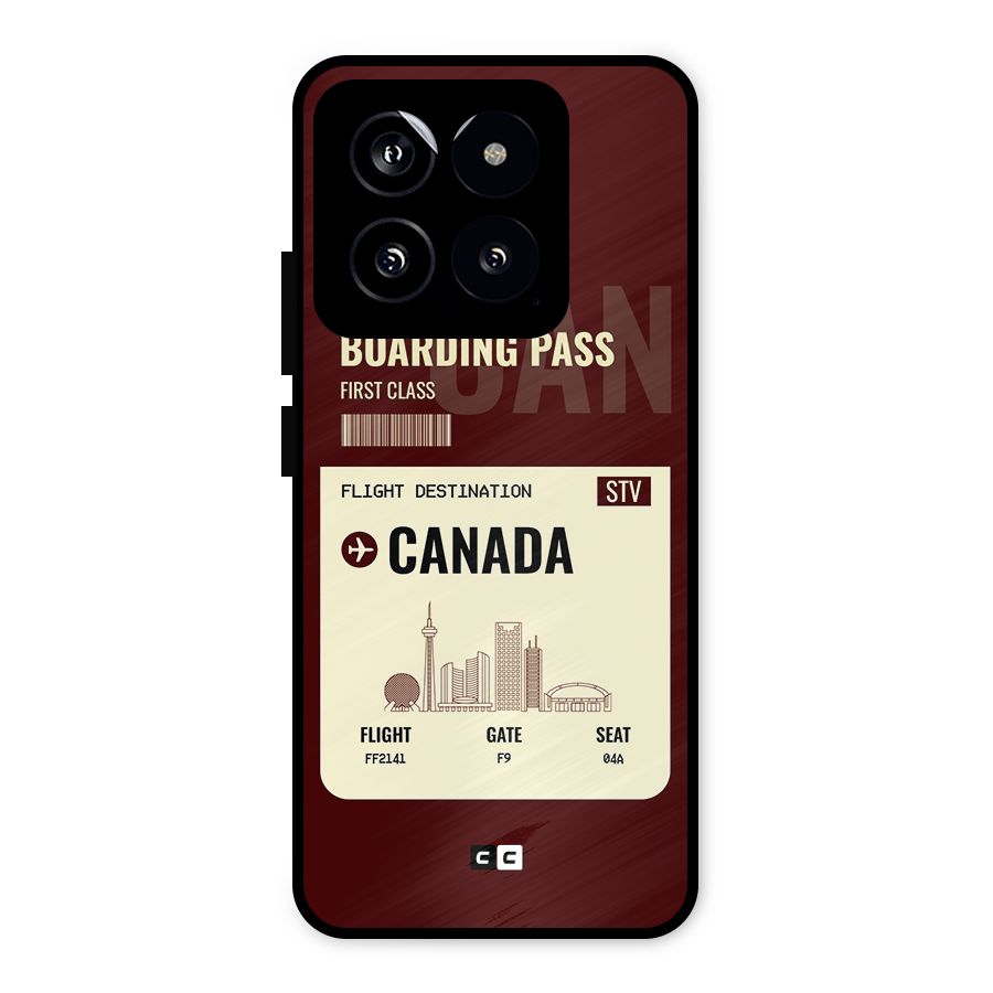 Canada Boarding Pass Metal Back Case for Xiaomi 14
