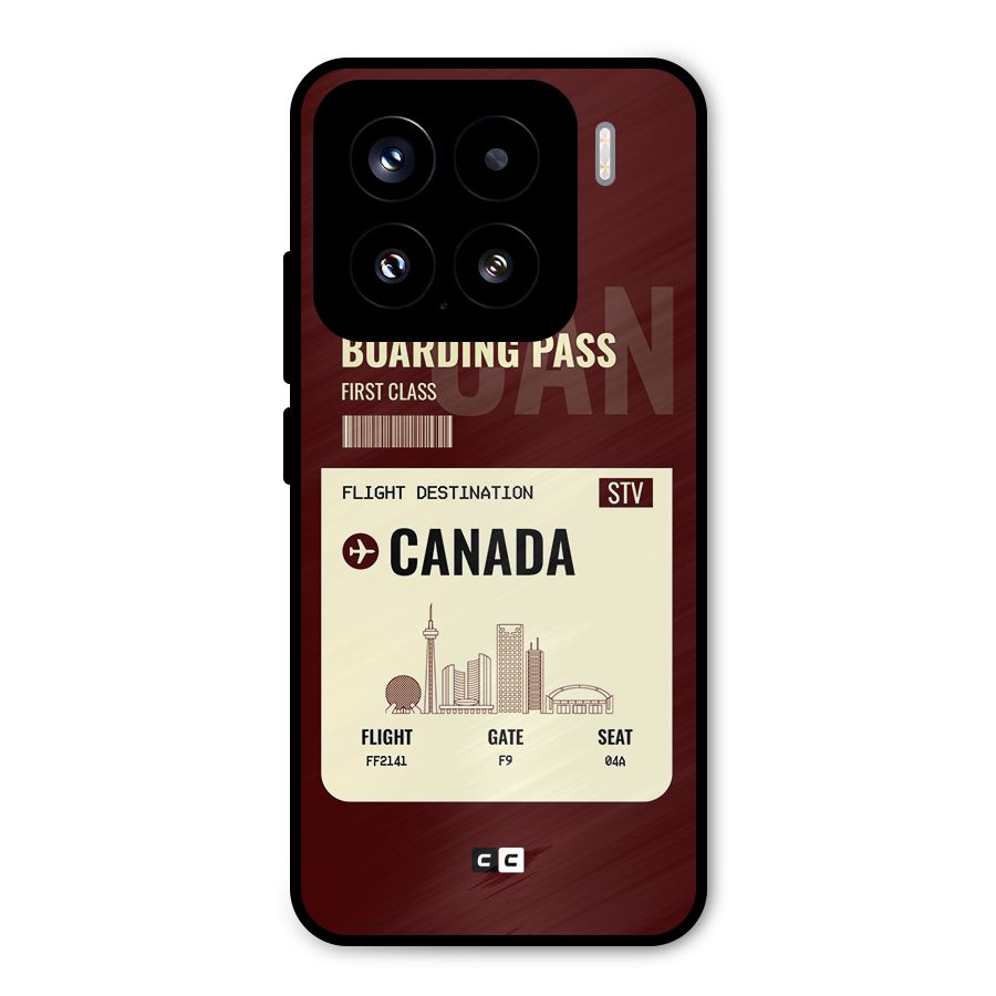 Canada Boarding Pass Metal Back Case for Xiaomi 15