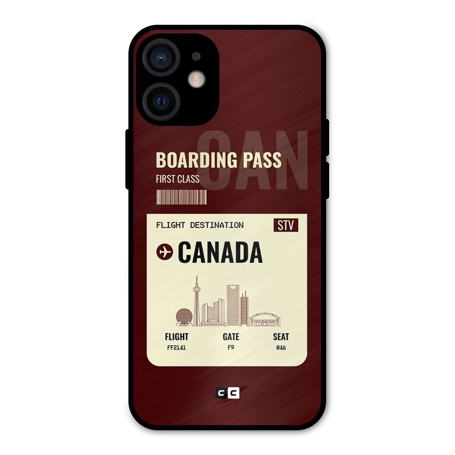 Canada Boarding Pass Metal Back Case for iPhone 12 Mini