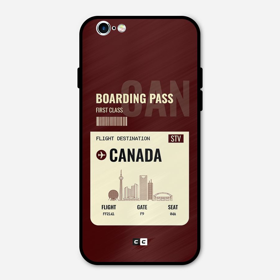 Canada Boarding Pass Metal Back Case for iPhone 6 6s