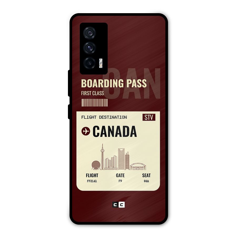 Canada Boarding Pass Metal Back Case for iQOO 7 5G