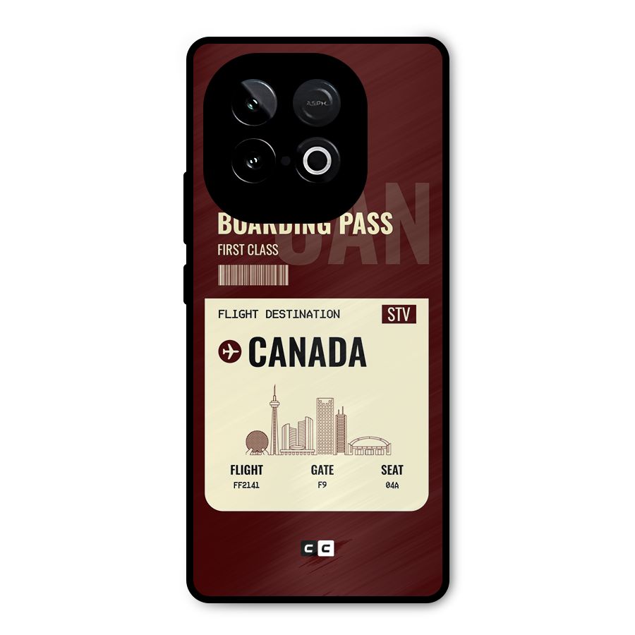 Canada Boarding Pass Metal Back Case for iQOO Neo 10