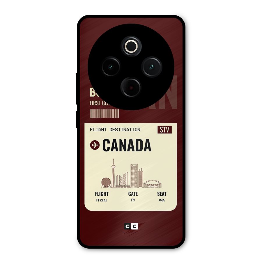 Canada Boarding Pass Metal Back Case for iQOO Z10