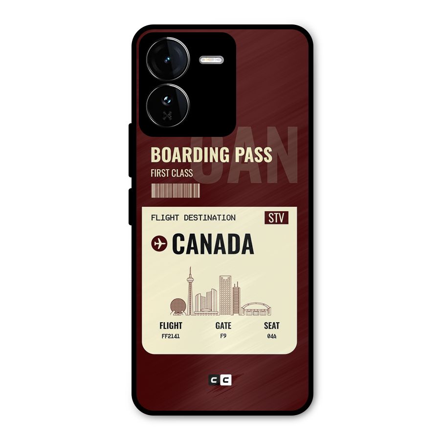 Canada Boarding Pass Metal Back Case for iQOO Z9