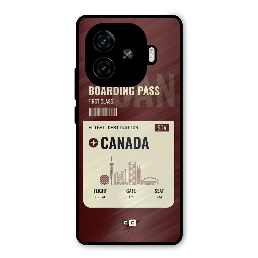 Canada Boarding Pass Metal Back Case for iQOO Z9 Turbo