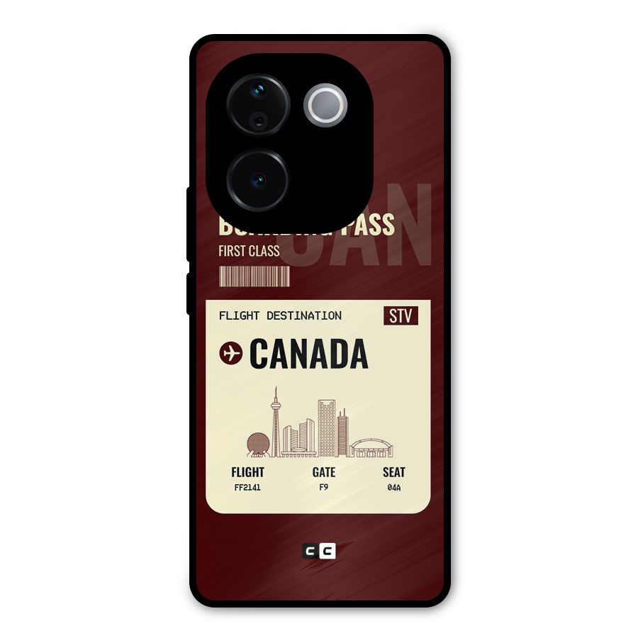 Canada Boarding Pass Metal Back Case for iQOO Z9s Pro