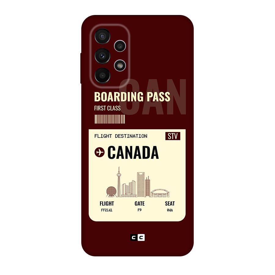 Canada Boarding Pass Original Polycarbonate Back Case for Galaxy A23