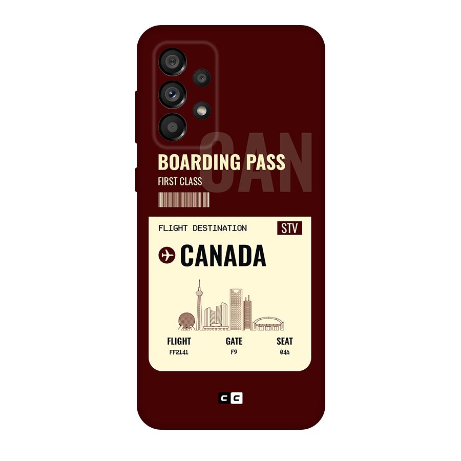 Canada Boarding Pass Original Polycarbonate Back Case for Galaxy A73 5G