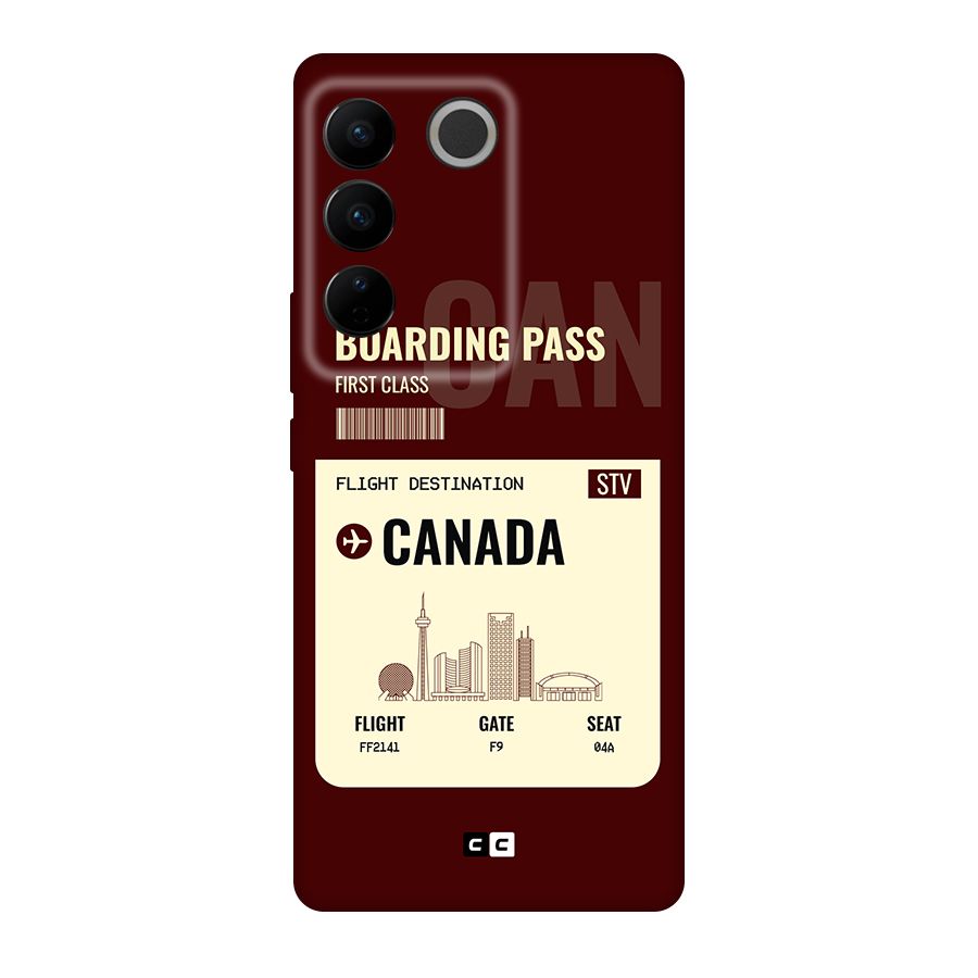 Canada Boarding Pass Original Polycarbonate Back Case for Vivo V27