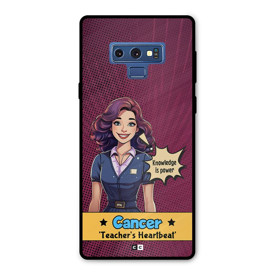 Cancer Heartbeat Metal Back Case for Galaxy Note 9