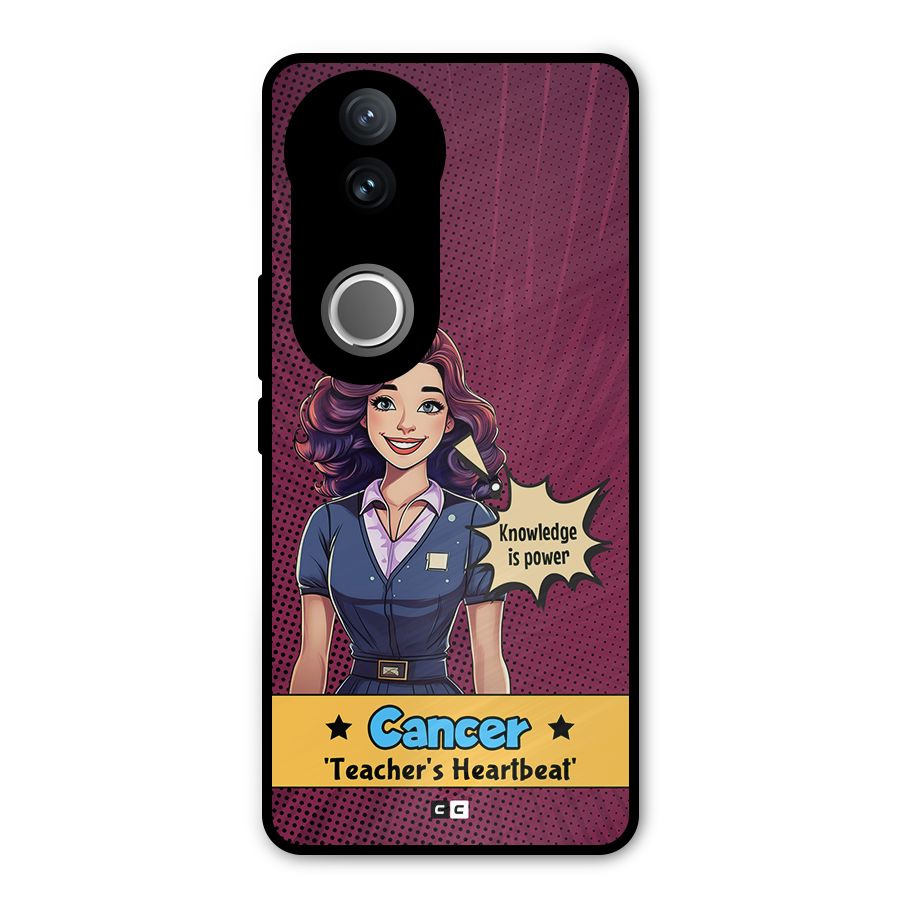 Cancer Heartbeat Metal Back Case for Vivo V50e