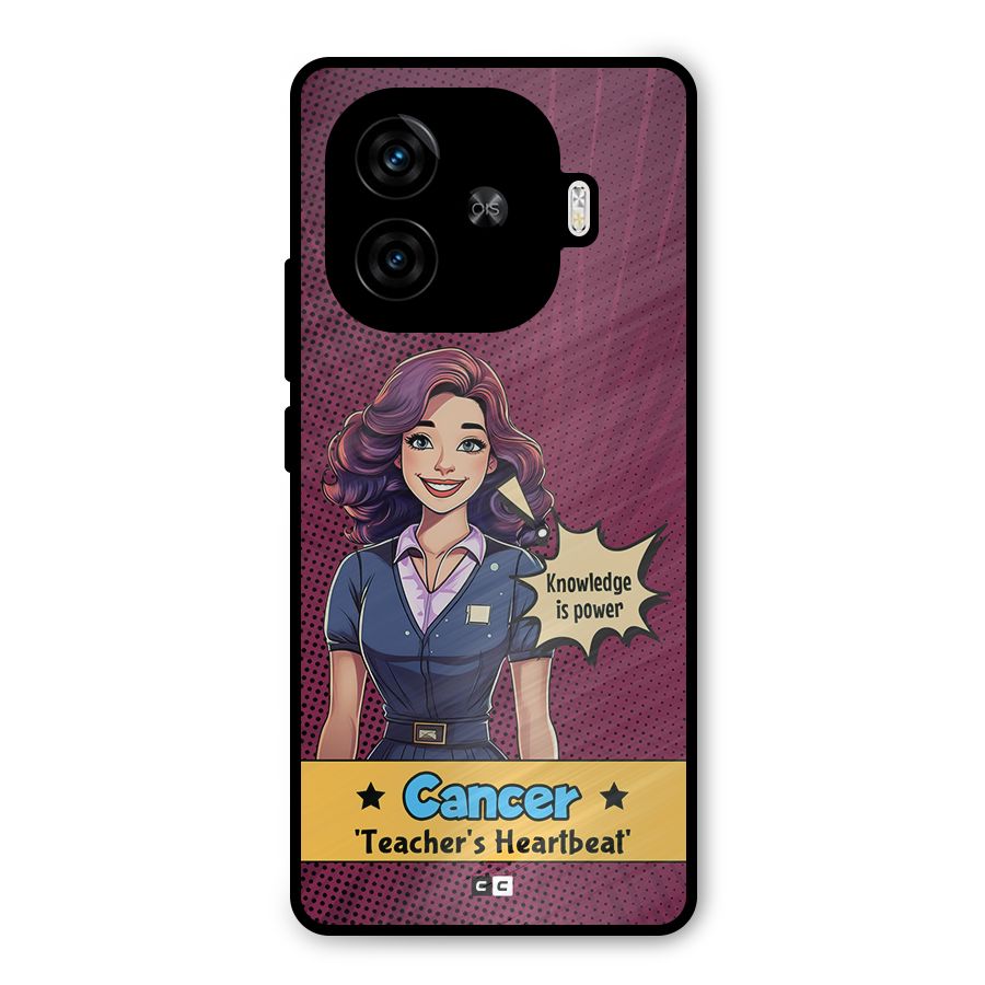 Cancer Heartbeat Metal Back Case for iQOO Z9 Turbo