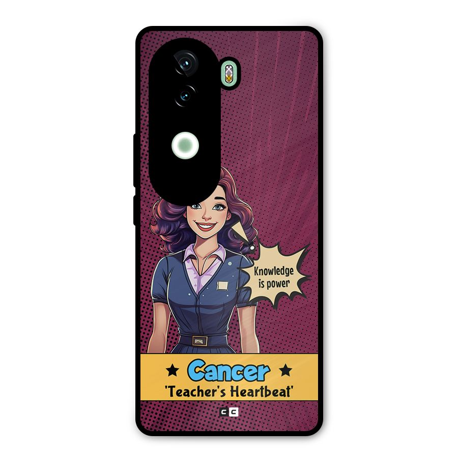 Cancer Heartbeat Metal Back Case for iQOO Z9s