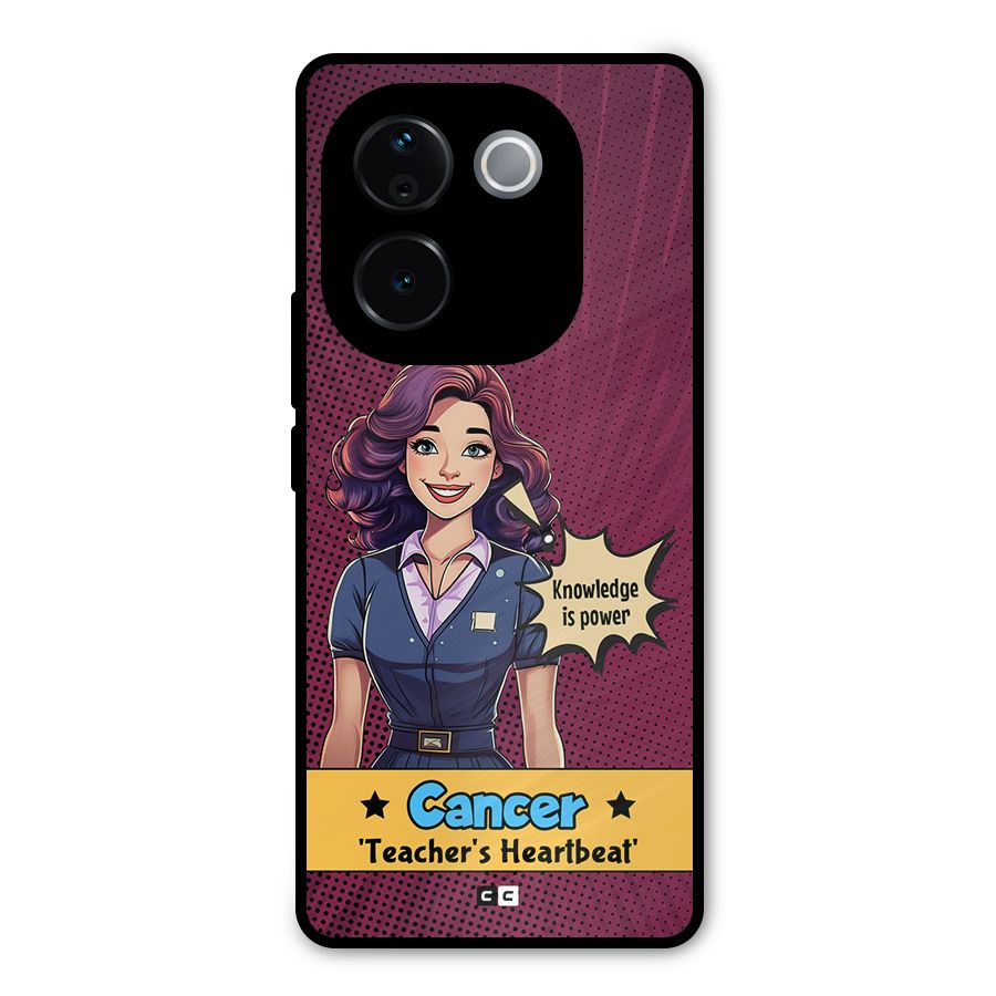Cancer Heartbeat Metal Back Case for iQOO Z9s Pro