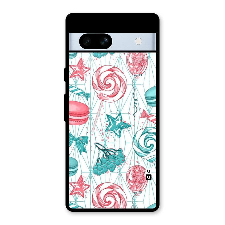 Candies And Macroons Glass Back Case for Google Pixel 7a