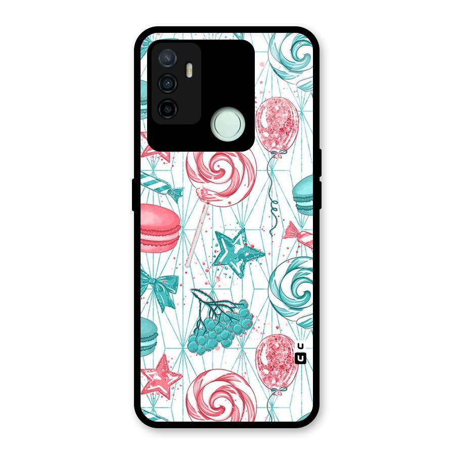 Candies And Macroons Glass Back Case for Oppo A53