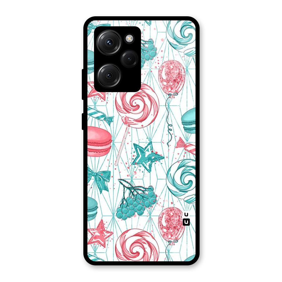 Candies And Macroons Glass Back Case for Poco X5 Pro