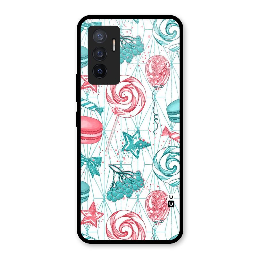 Candies And Macroons Glass Back Case for Vivo V23e