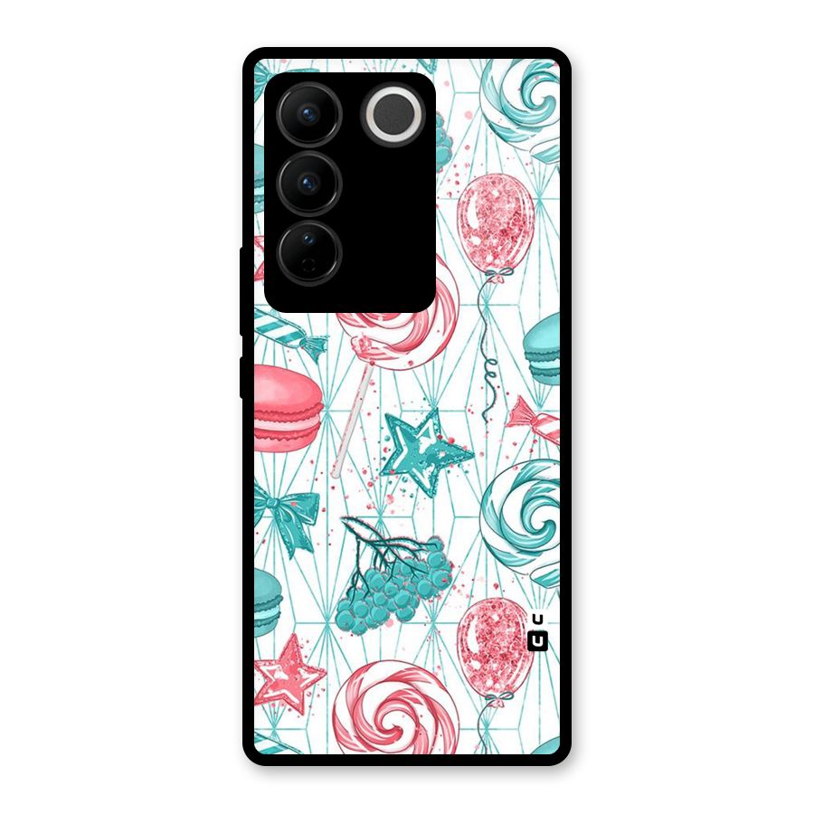 Candies And Macroons Glass Back Case for Vivo V27