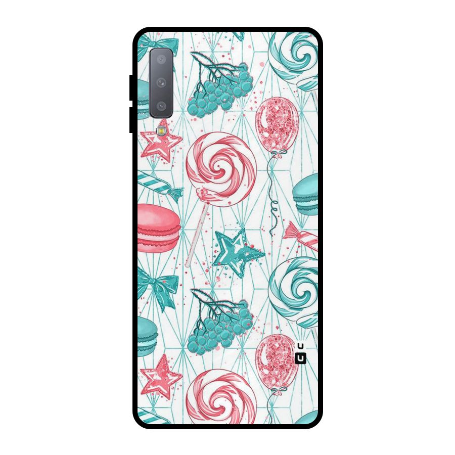 Candies And Macroons Metal Back Case for Galaxy A7 (2018)