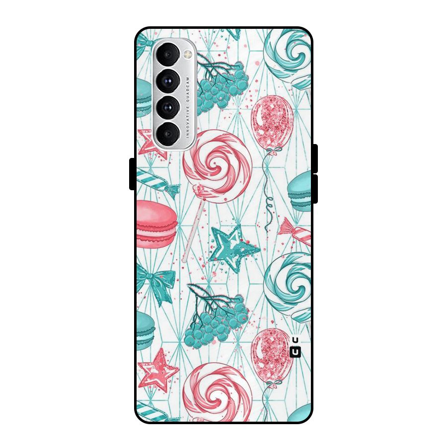 Candies And Macroons Metal Back Case for Oppo Reno4 Pro