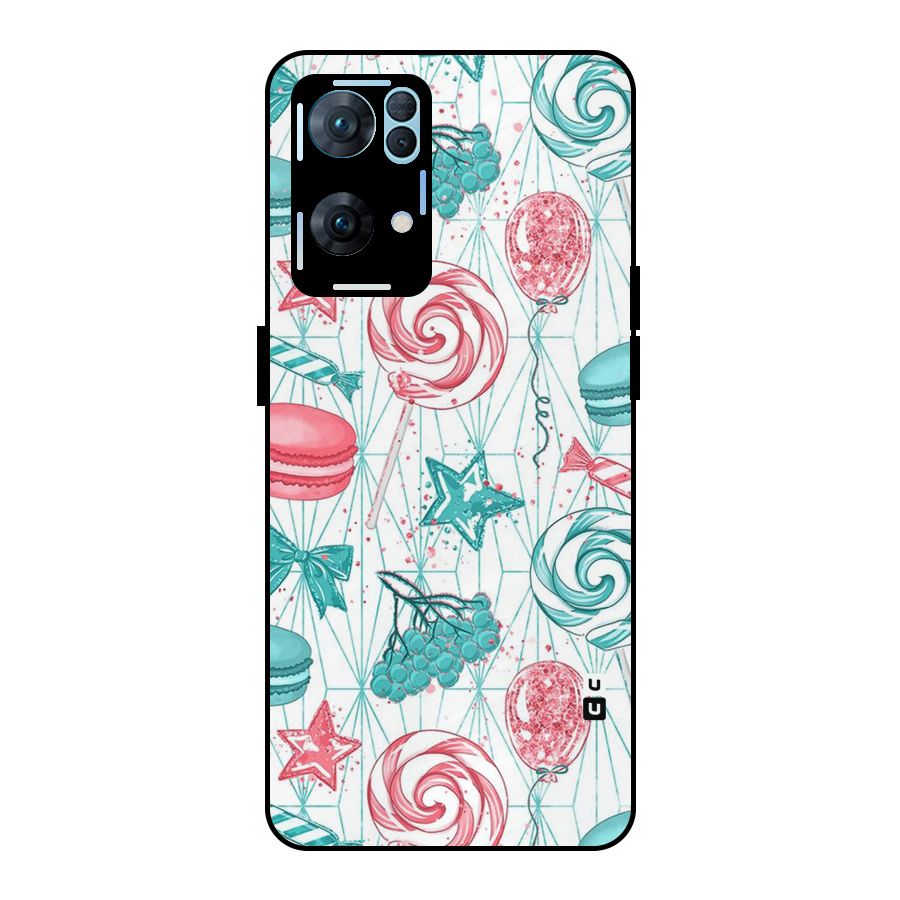 Candies And Macroons Metal Back Case for Oppo Reno7 Pro 5G