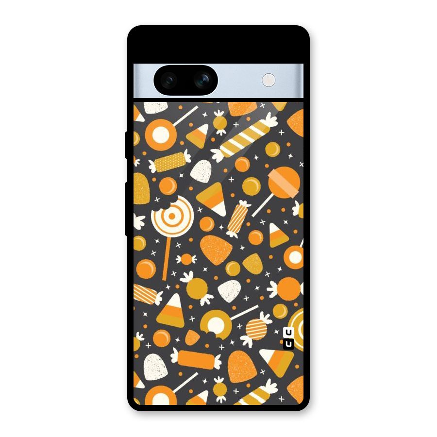 Candies Pattern Glass Back Case for Google Pixel 7a