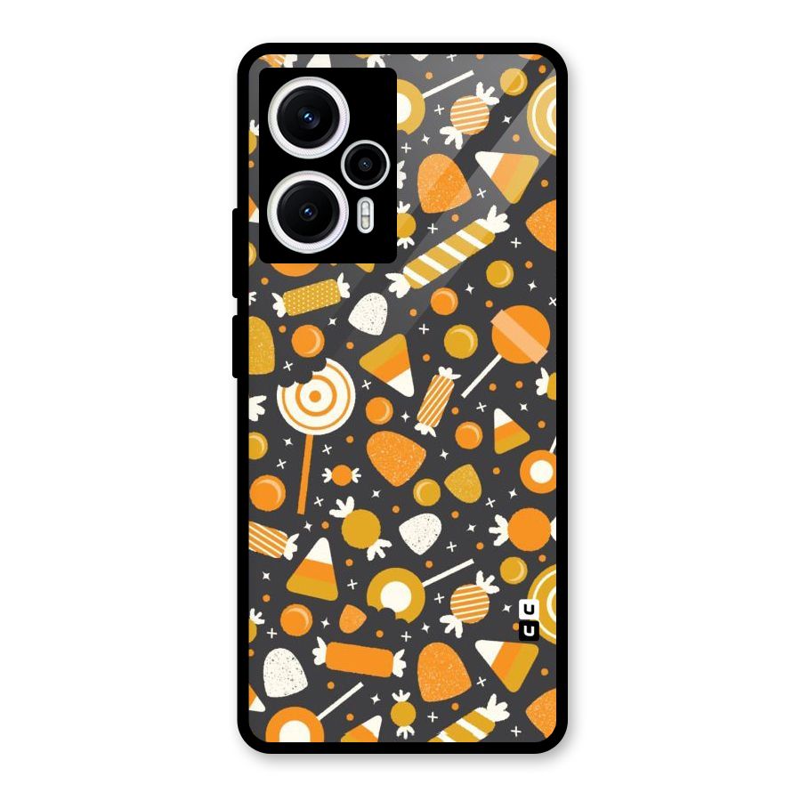 Candies Pattern Glass Back Case for Poco F5