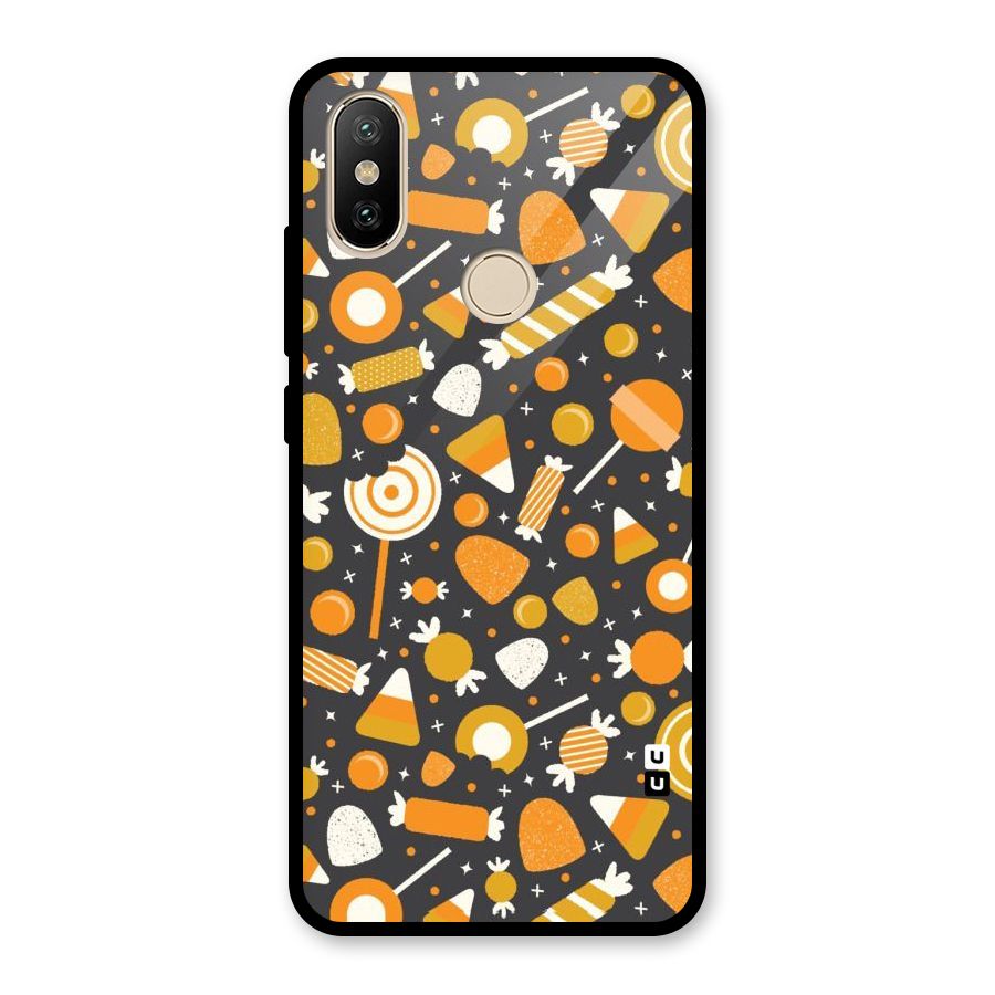 Candies Pattern Glass Back Case for Redmi A2