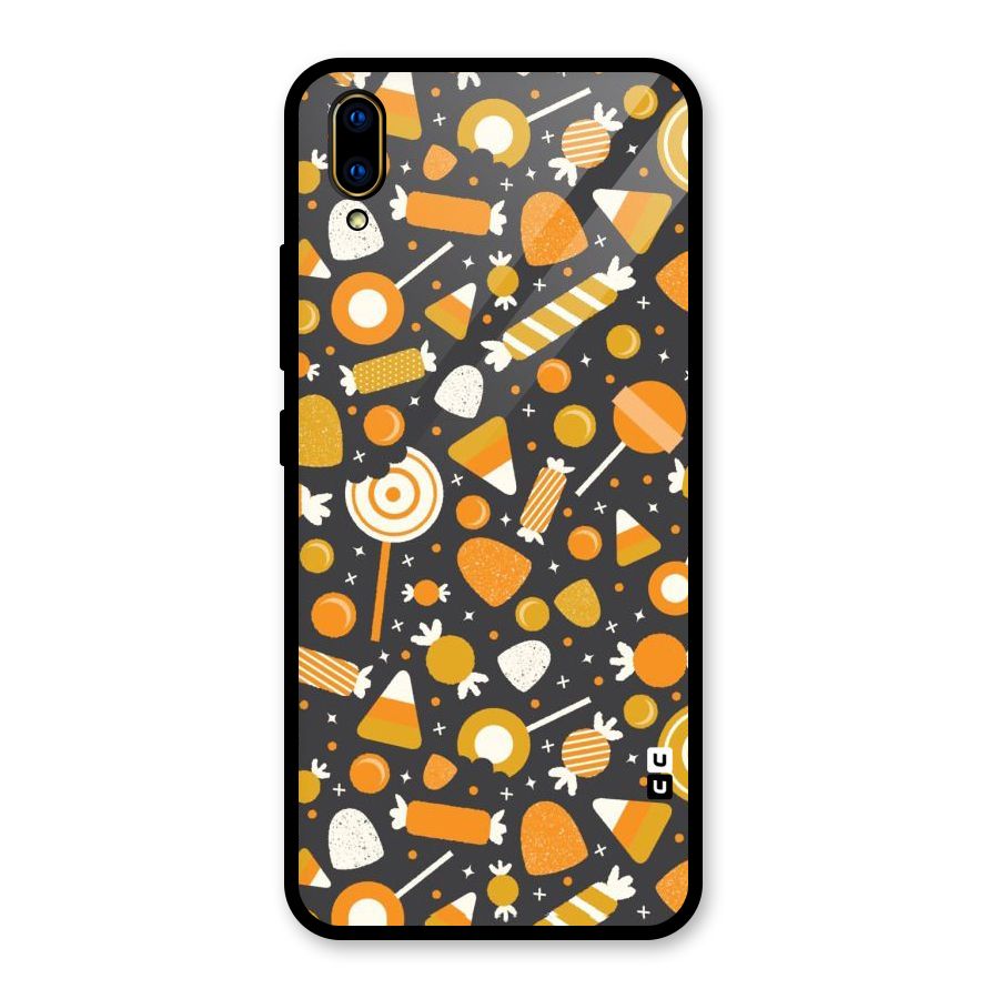 Candies Pattern Glass Back Case for Vivo V11 Pro